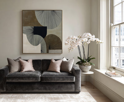 Abstract Black Beige Canvas Art