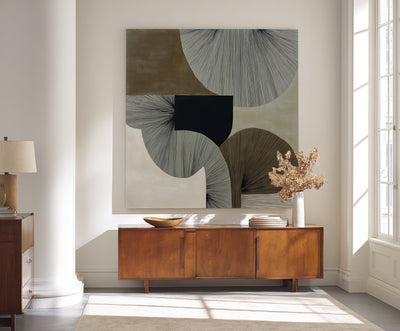 Abstract Black Beige Canvas Art