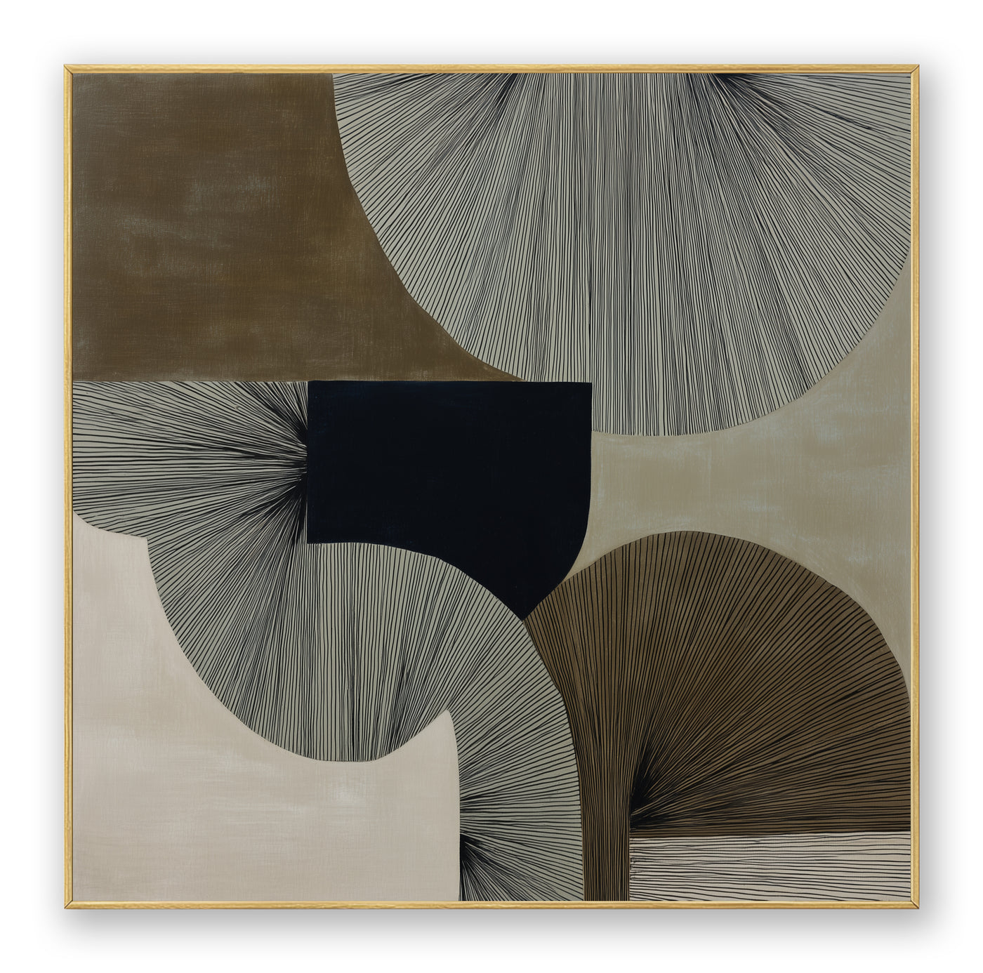 Abstract Black Beige Canvas Art