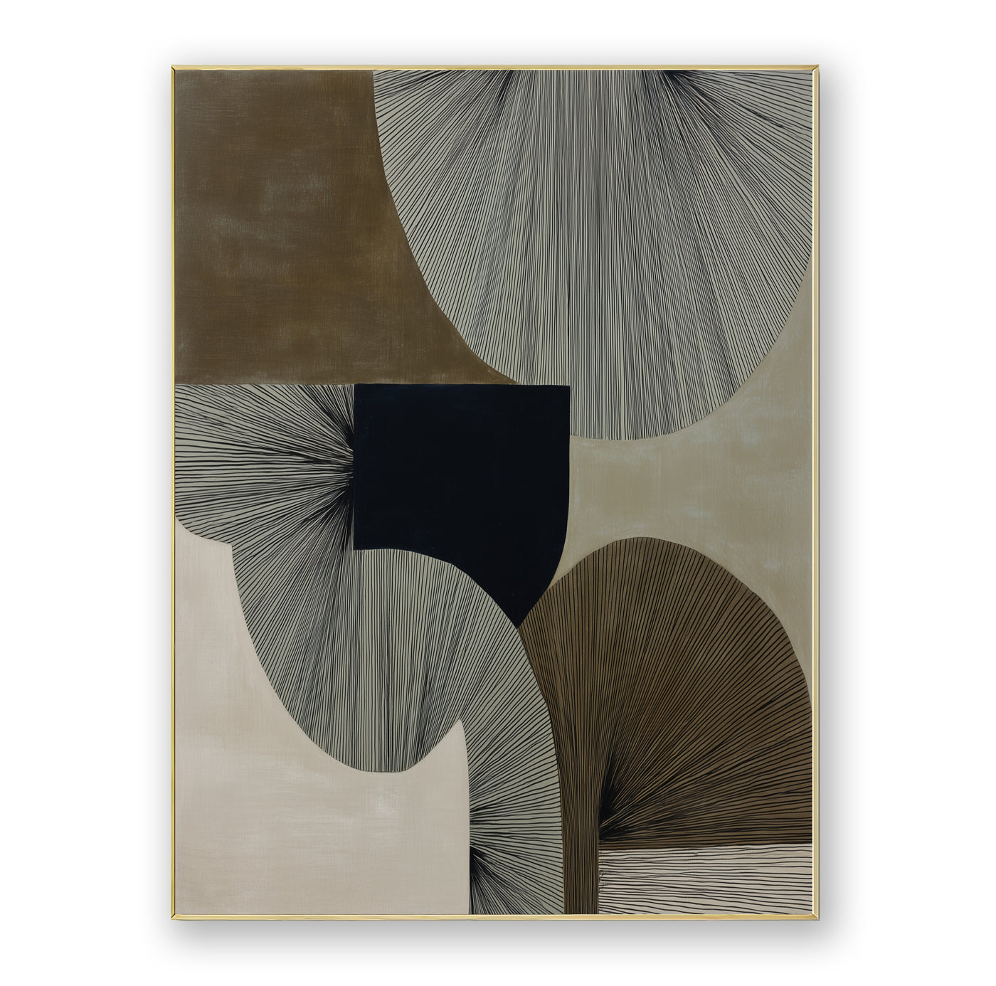 Abstract Black Beige Canvas Art