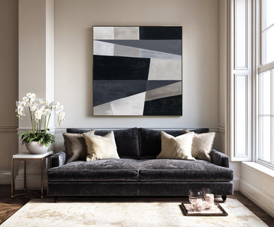 Abstract Black Gray Canvas Art