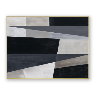 Abstract Black Gray Canvas Art