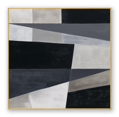 Abstract Black Gray Canvas Art