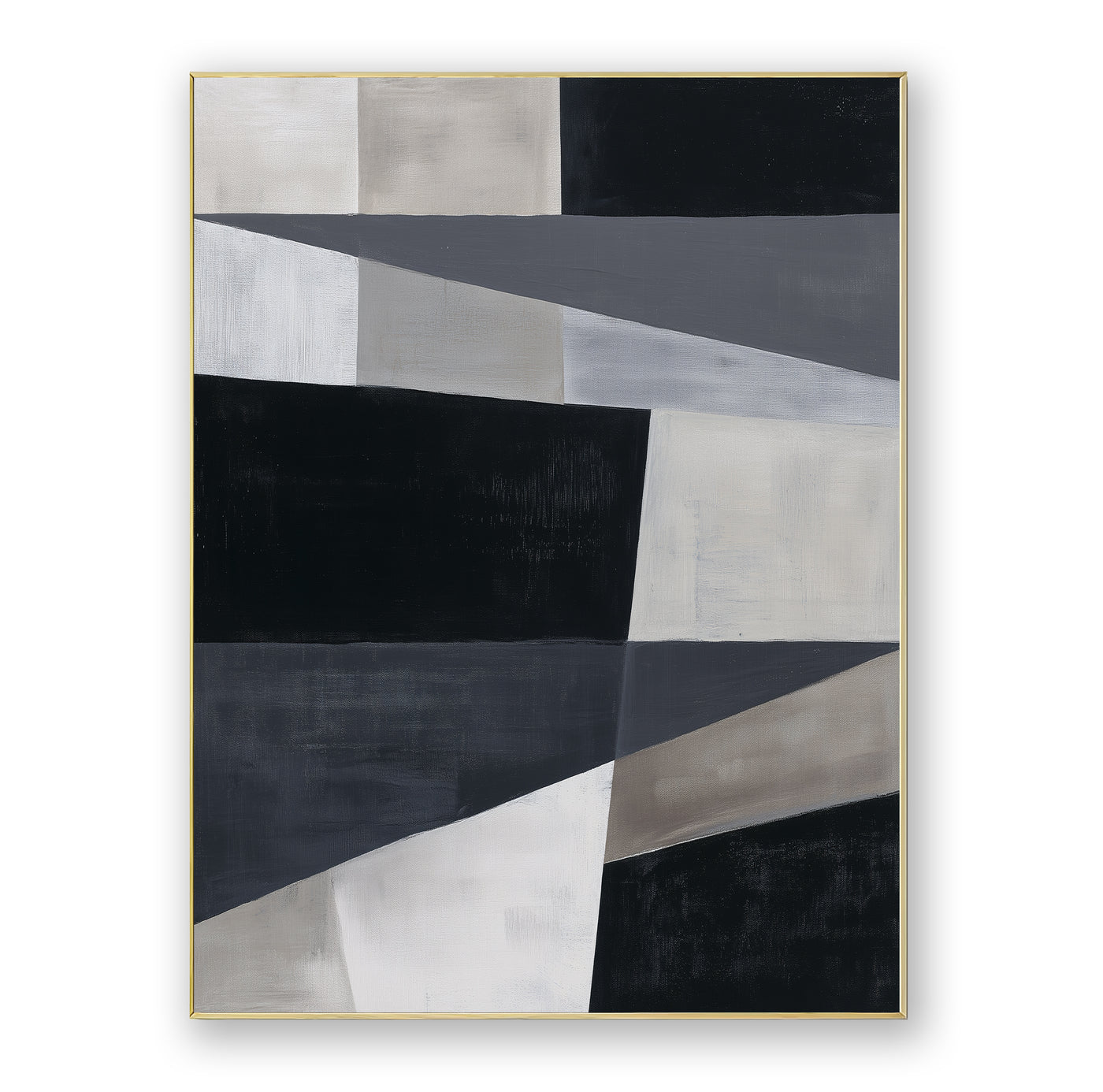 Abstract Black Gray Canvas Art