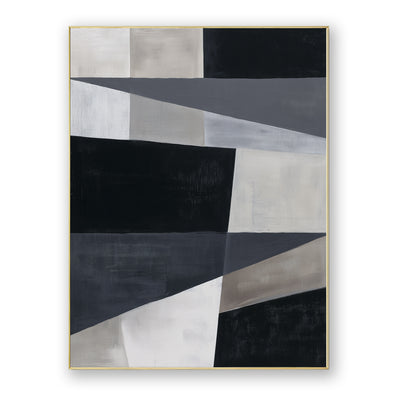 Abstract Black Gray Canvas Art
