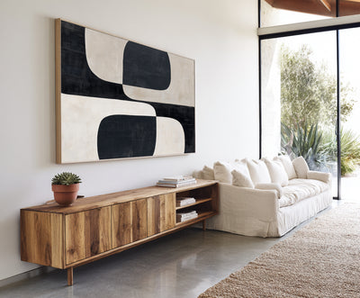 Abstract Black Beige Canvas Art