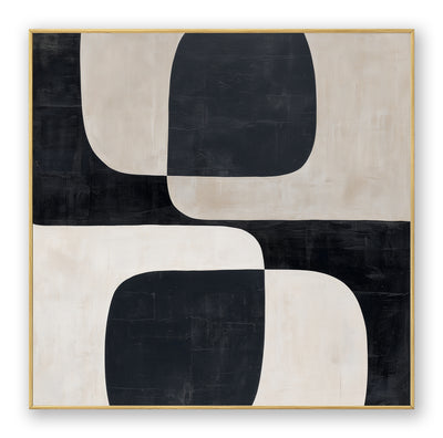 Abstract Black Beige Canvas Art