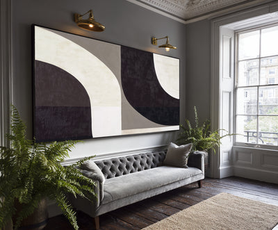 Abstract Black Beige Canvas Art