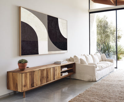 Abstract Black Beige Canvas Art