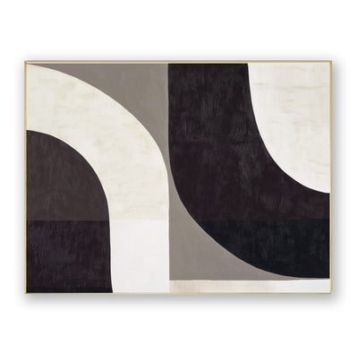 Abstract Black Beige Canvas Art