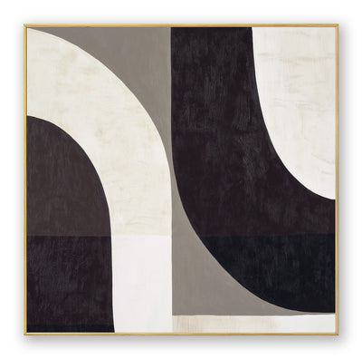 Abstract Black Beige Canvas Art