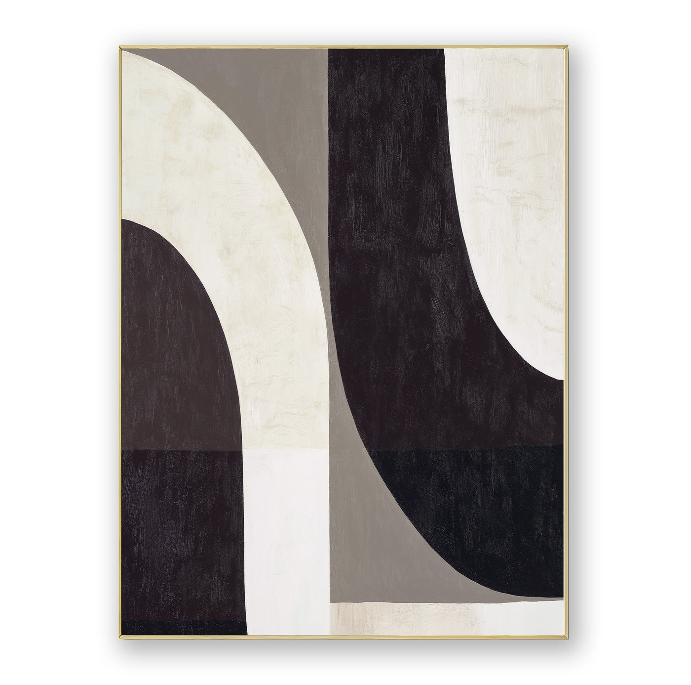 Abstract Black Beige Canvas Art