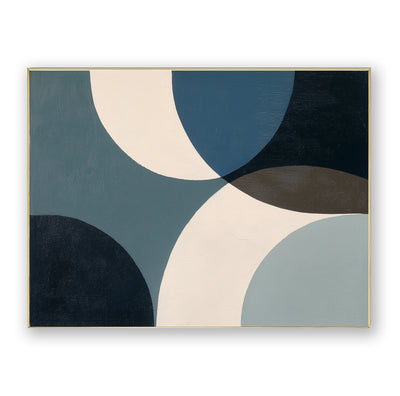 Abstract Blue Geometric Canvas Art