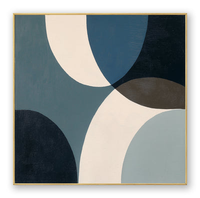 Abstract Blue Geometric Canvas Art