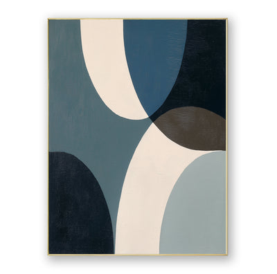 Abstract Blue Geometric Canvas Art