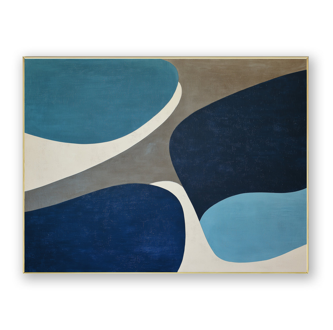 Abstract Blue Beige Canvas Art
