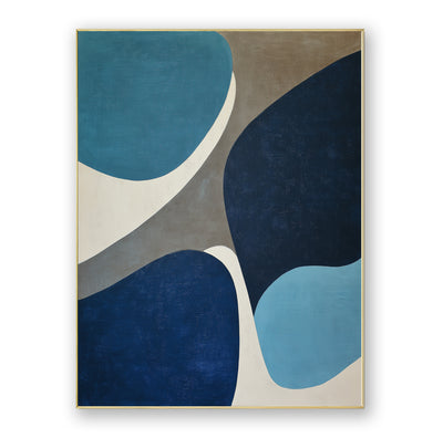 Abstract Blue Beige Canvas Art