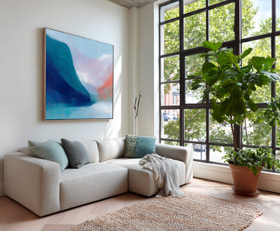 Abstract Blue Coral Canvas Art