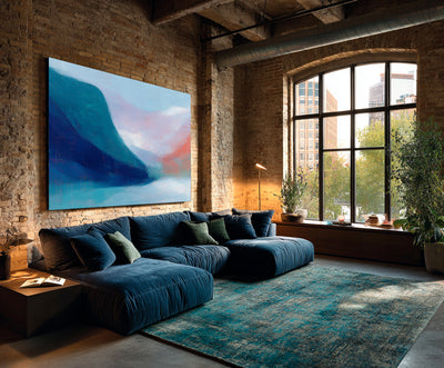 Abstract Blue Coral Canvas Art