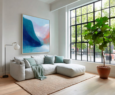 Abstract Blue Coral Canvas Art