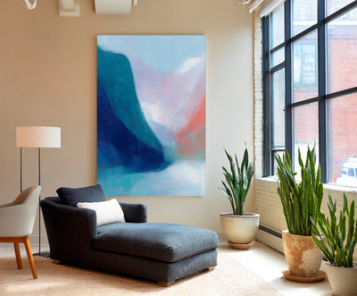 Abstract Blue Coral Canvas Art