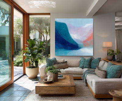 Abstract Blue Coral Canvas Art