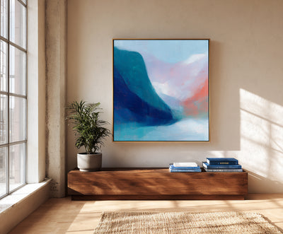 Abstract Blue Coral Canvas Art