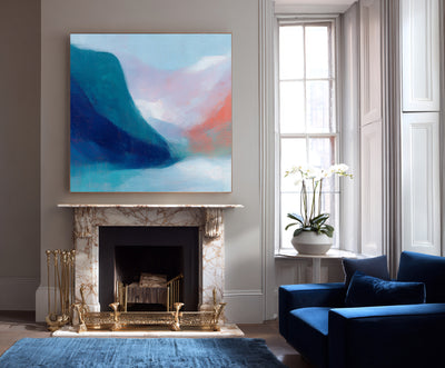 Abstract Blue Coral Canvas Art