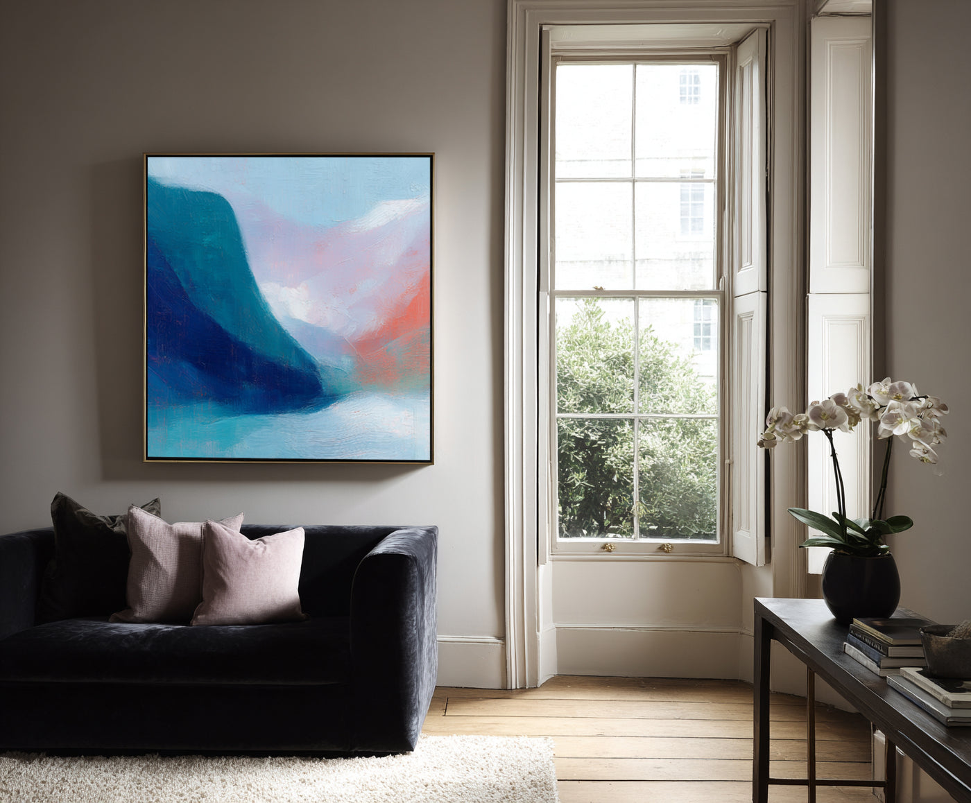 Abstract Blue Coral Canvas Art