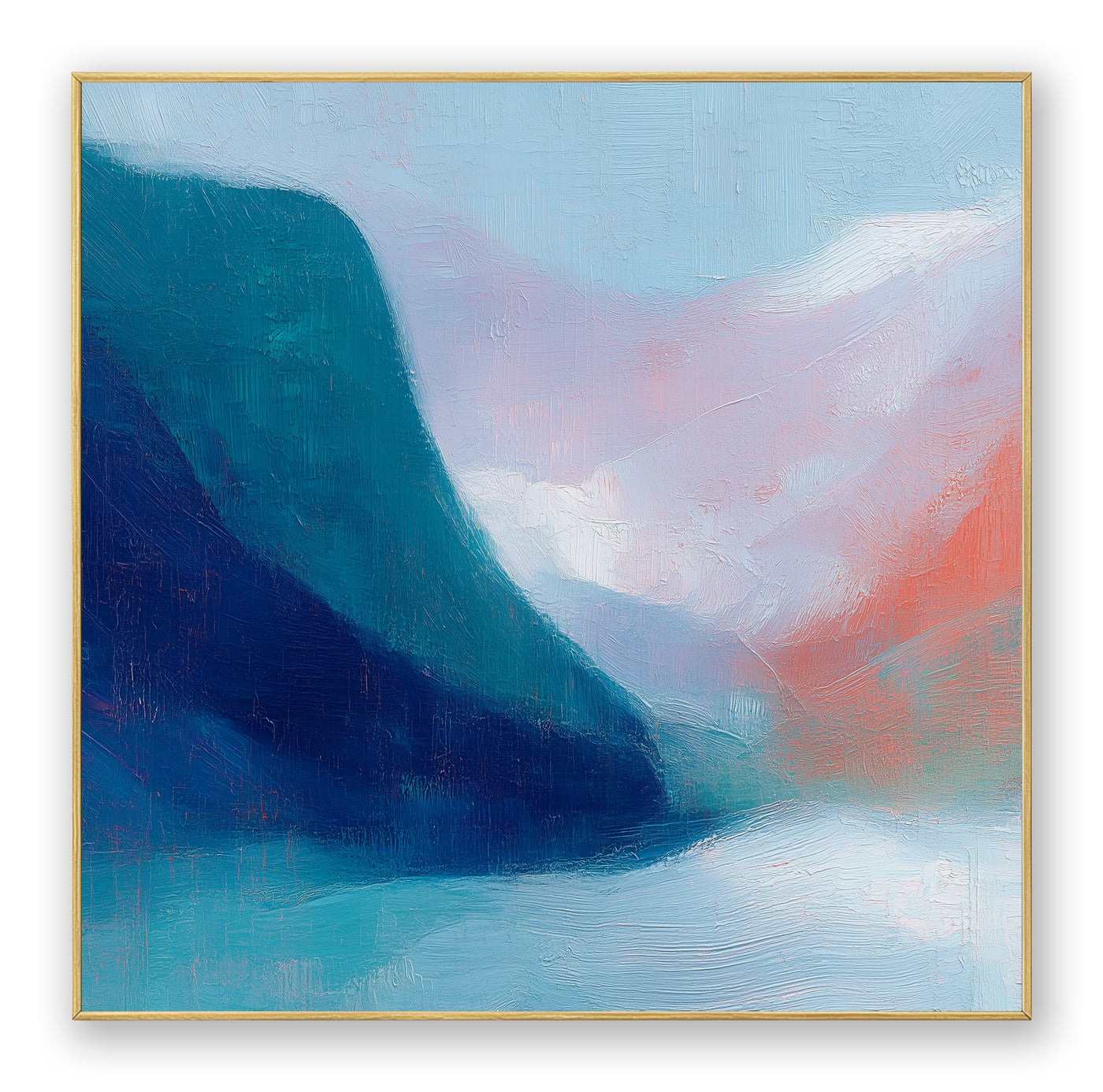 Abstract Blue Coral Canvas Art