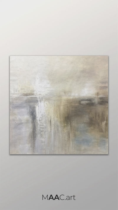 Neutral Abstract Art - Modern Textured Canvas